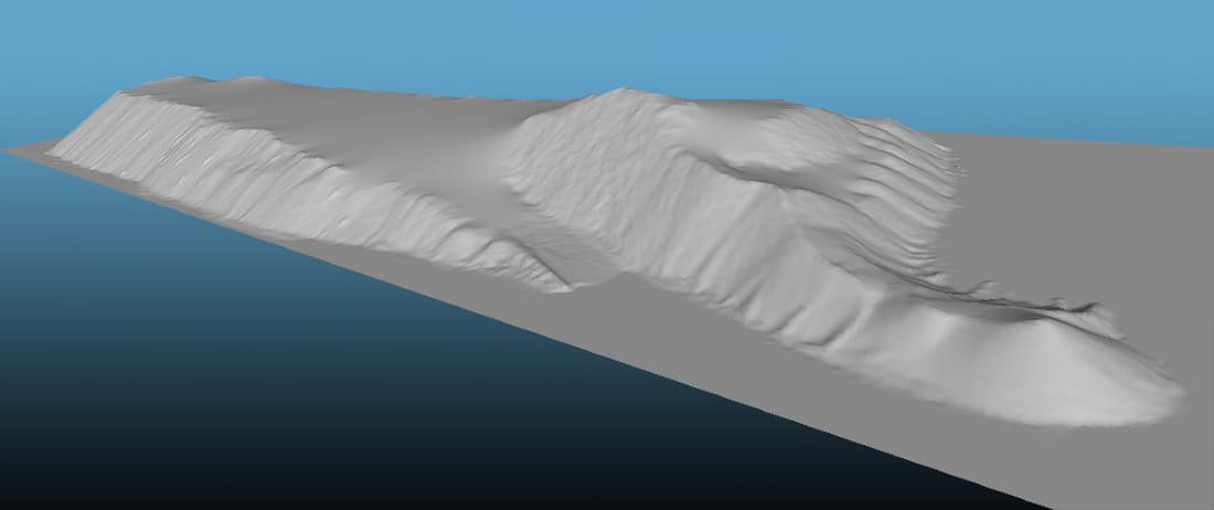 3D reconstructed side view of the biggest pile currently measured with an iPhone in 2015.