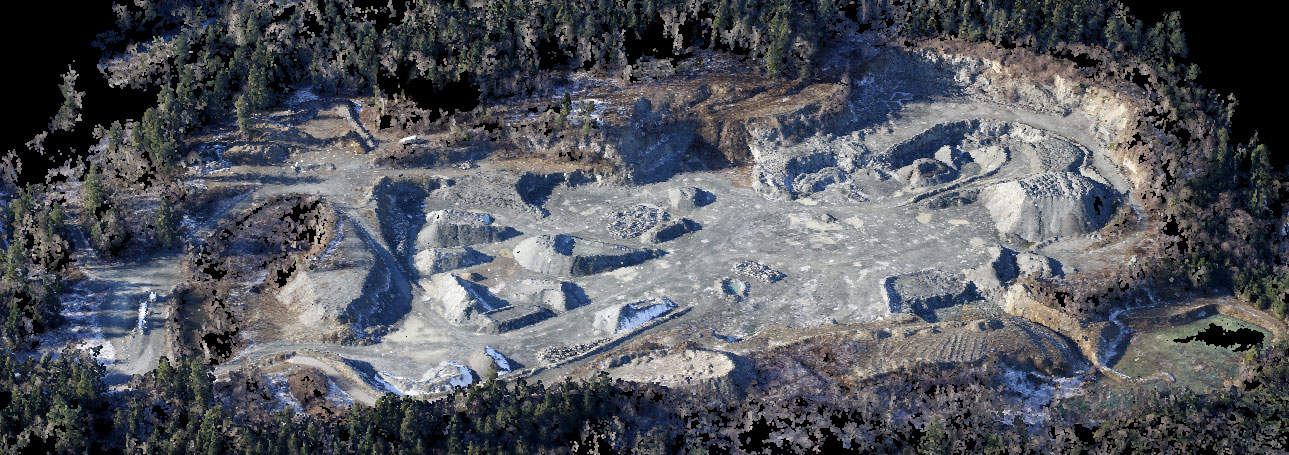 Dense point cloud result from a recent aerial measurement.