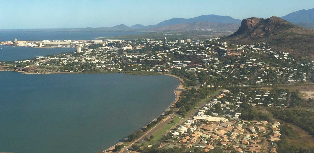 A view from the plane, taking off from Townsville.
