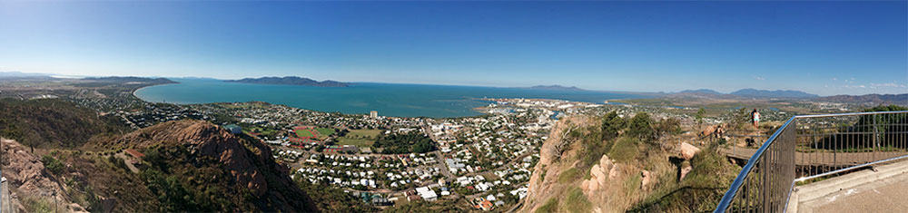 A view from the top of Castle Hill which looks down on the coastal side of Townsville. One of the last days visiting.