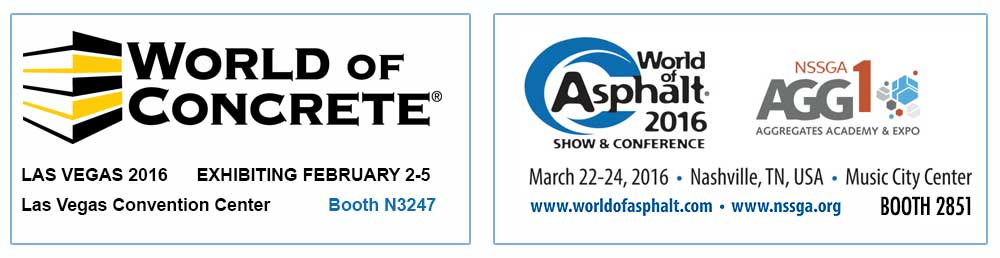 Don’t forget to visit our booths at World of Concrete and Agg1/World of Asphalt.