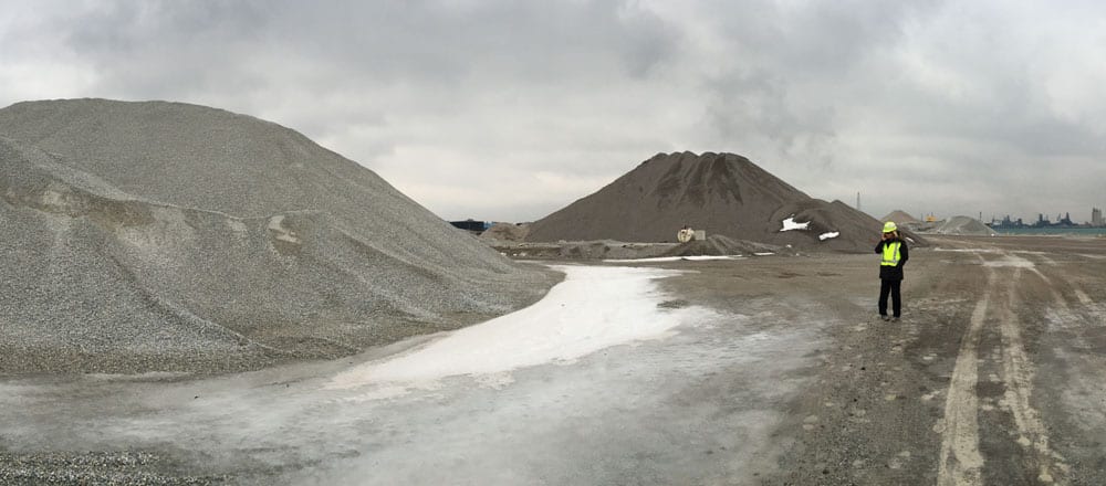 Stockpiles can be accurately measured when covered with light snow. We also give advice on keeping electronic devices operational in freezing temperatures.