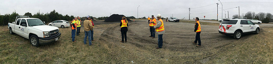 It is Day 2 of training-time for new users to get out into the field and measure a few stockpiles on their own.